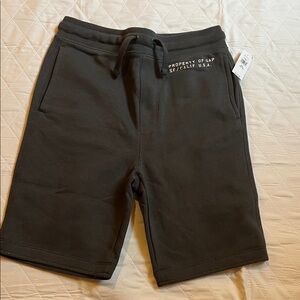 GAP Black Drawstring Fleece Shorts with Subtle Logo